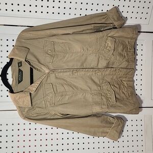 Eddie Bauer Size Medium Linen Blend Khaki Jacket